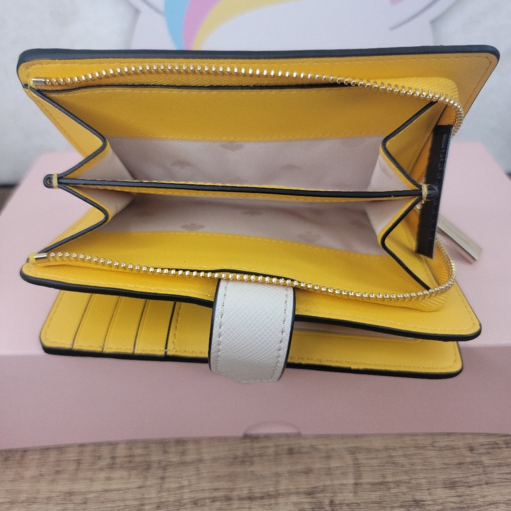 🐝Kate Spade Honey Bee Bifold Wallet Parchment NWT - Picture 7 of 16